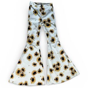 Free People‎ Sunflower Just Float on Flare Jeans W24 High Rise Bellbottoms Boho